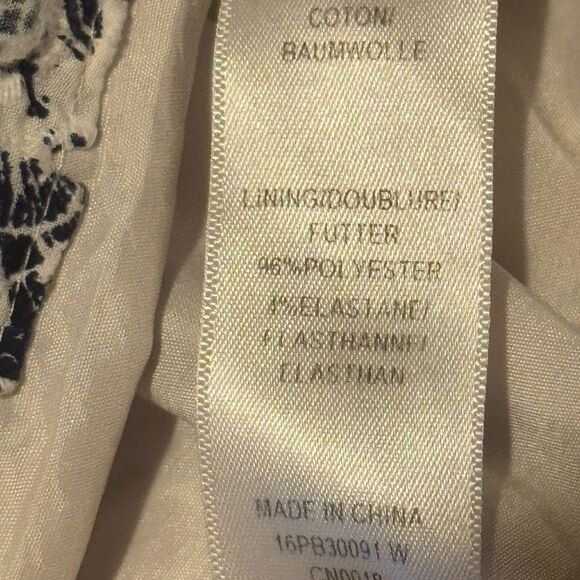 ADRIANNA PAPELL Plus Size Women 2X % 100 cotton Print Eyelet cap sleeve Top - Picture 5 of 7